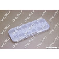 Контейнер для сыпучих товаров и украшений на 12 ячеек пластмассовый прозрачный с индивидуальными крышечками